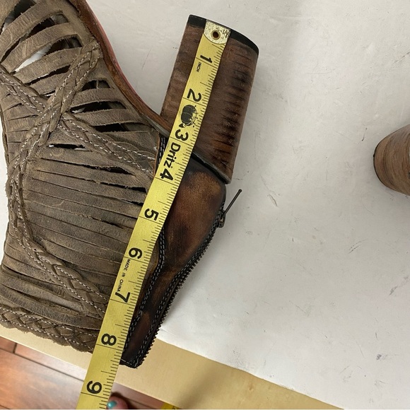 Freebird By Steven Bela Booties Sandals Womens Size 9.5 - 10 Beige Tan Open Toe - Picture 16 of 16